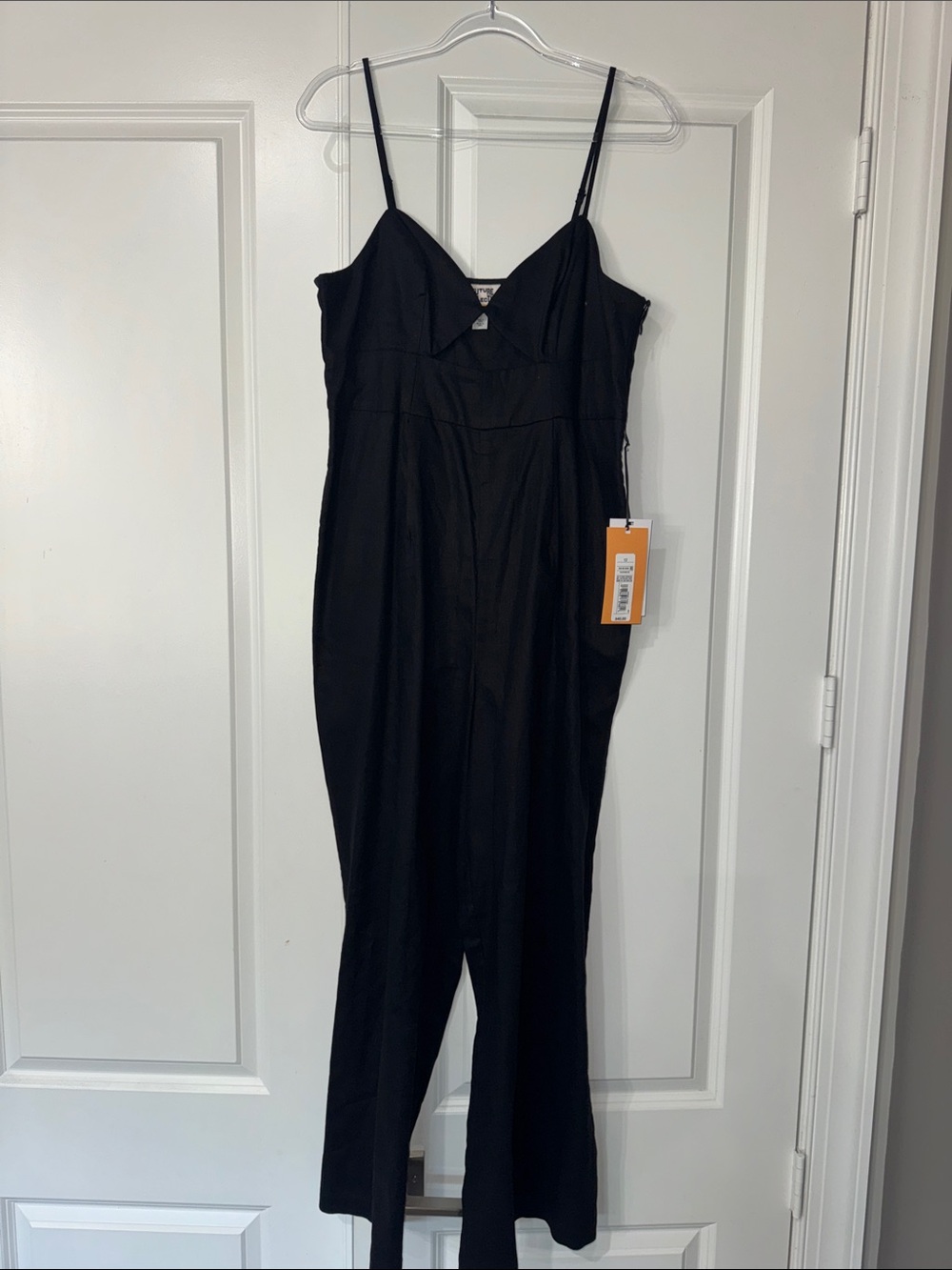 Future Collective Black Sleeveless Jumpsuit with Spaghetti Straps